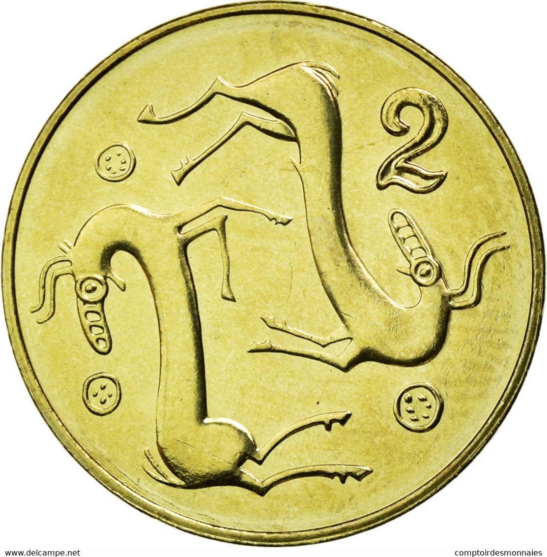 Monnaie, Chypre, 2 Cents, 2004, SPL, Nickel-brass, KM:54.3 - Chypre