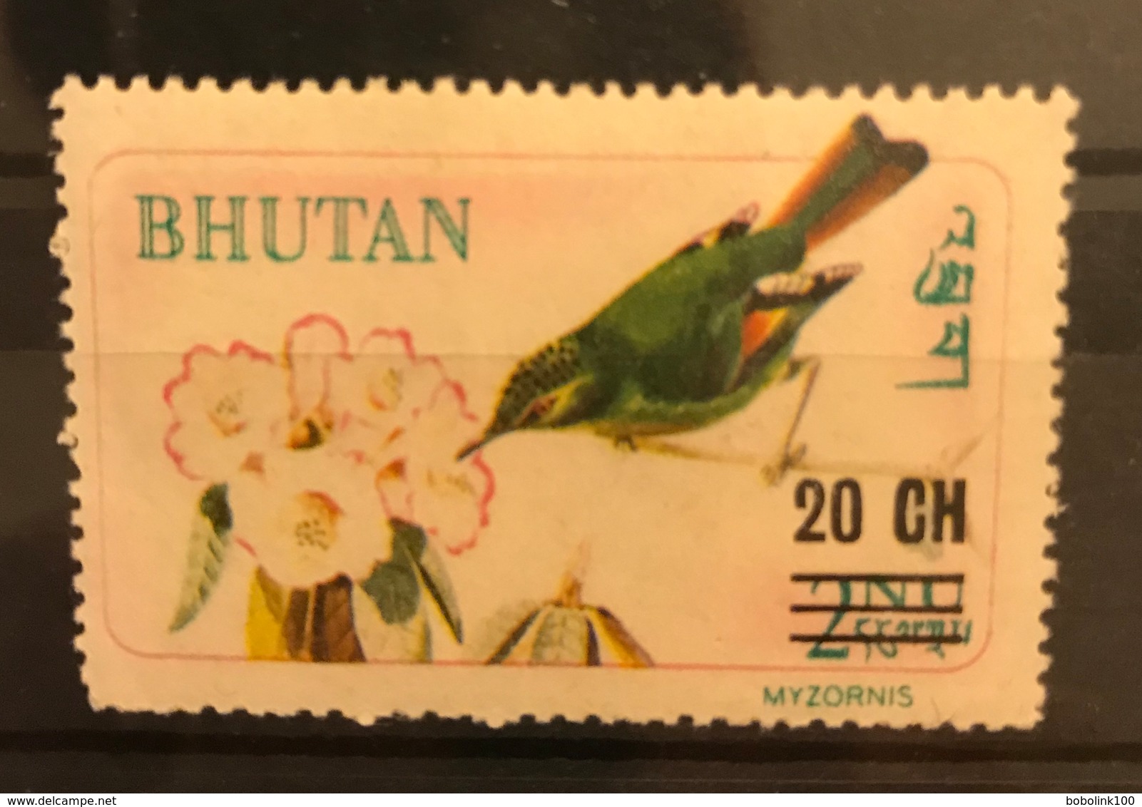 BHUTAN Birds Myzornis Surcharge 20ch MNH - Andere & Zonder Classificatie