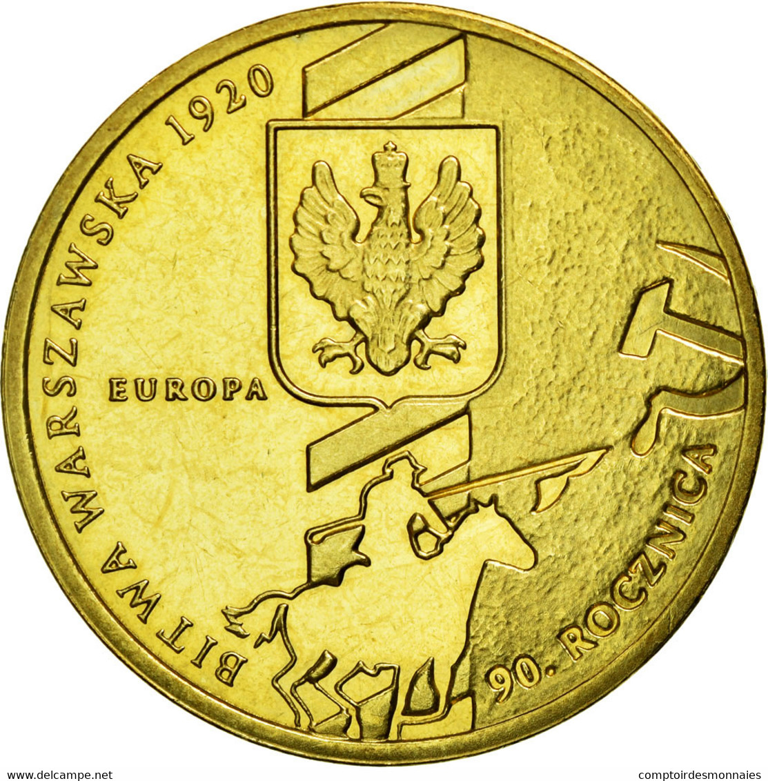 Monnaie, Pologne, Battle Of Warsaw, 2 Zlote, 2010, Warsaw, TB+, Laiton, KM:735 - Pologne