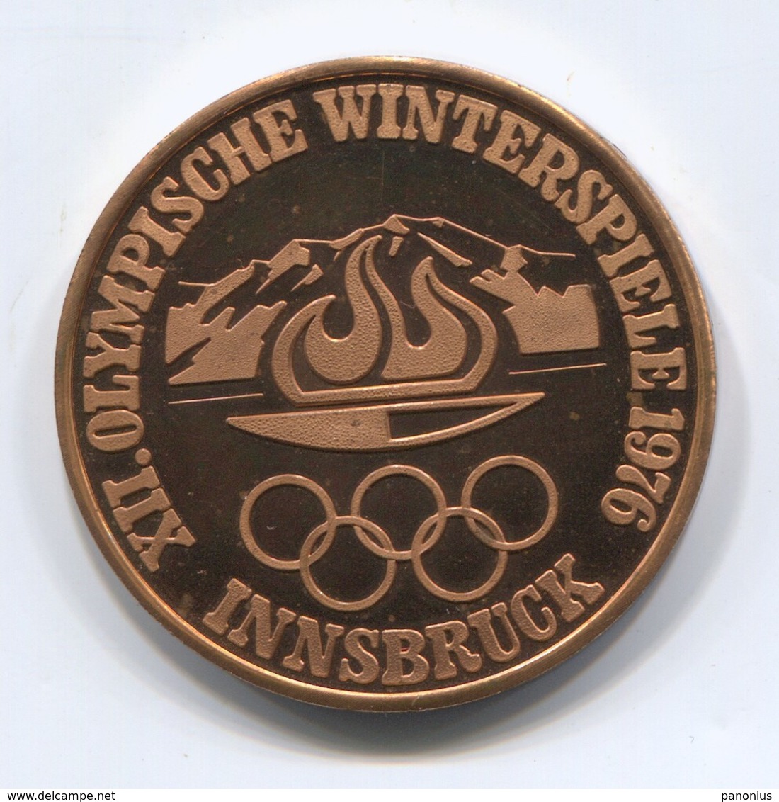 OLYMPIC OLYMPIADE COMMITTEE - INNSBRUCK AUSTRIA 1976, FAST SKATING, MEDAL, D 35 Mm - Bekleidung, Souvenirs Und Sonstige