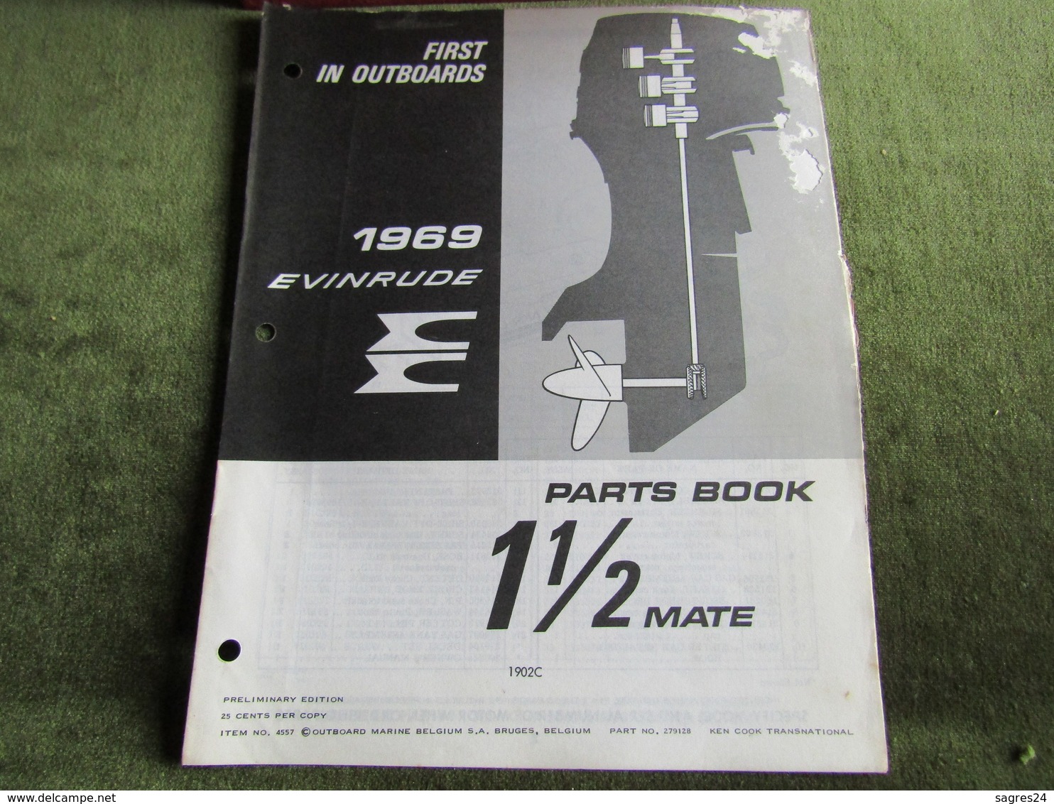 Evinrude Outboard 1 1/2 Mate Parts Book 1969 - Other & Unclassified