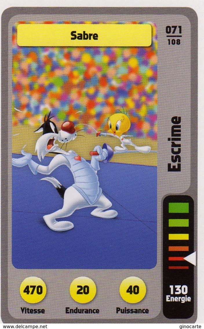 Trading Card Carte Auchan La Fete Du Sport 2014 Verso Domino Tex Avery N° 71 - Altri & Non Classificati