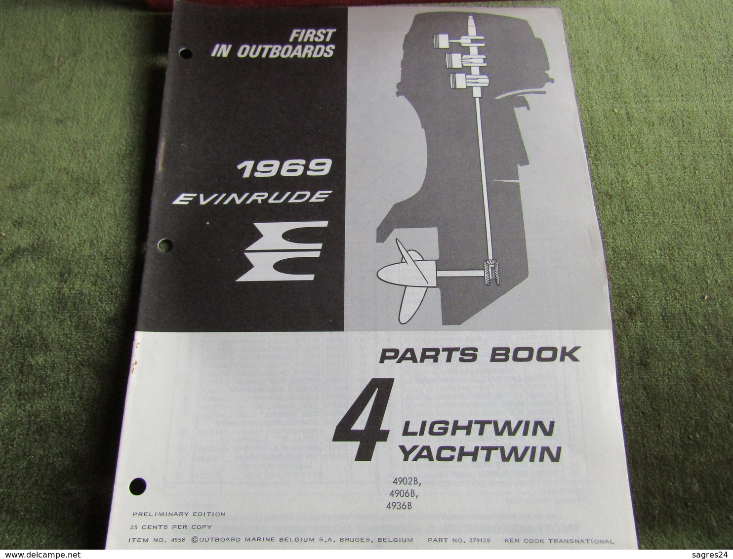 Evinrude Outboard 4 Lightwin Yachtwin Parts Book 1969 - Other & Unclassified