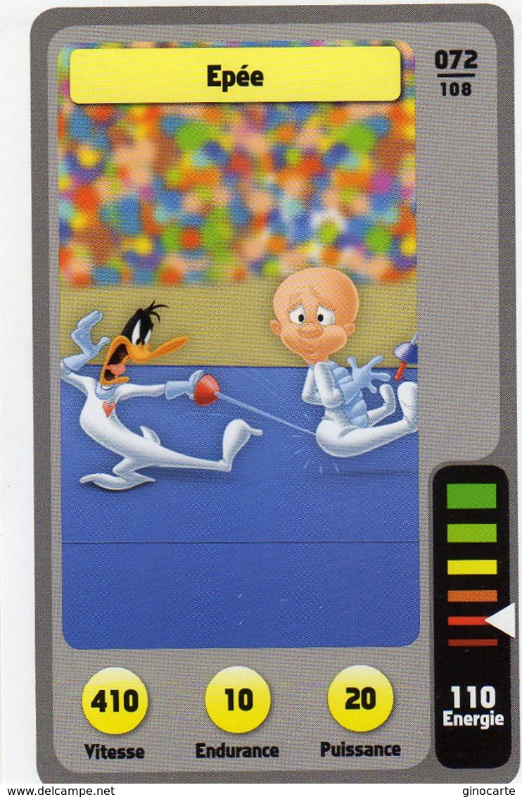 Trading Card Carte Auchan La Fete Du Sport 2014 Verso Domino Tex Avery N° 72 - Altri & Non Classificati