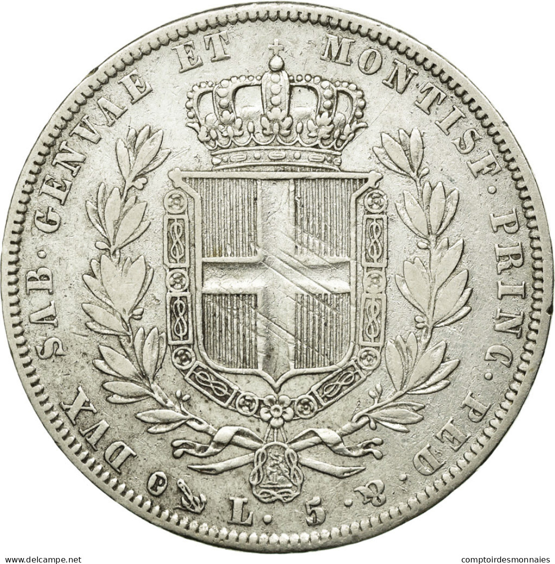 Monnaie, États Italiens, SARDINIA, Carlo Alberto, 5 Lire, 1837, Genoa, TB+ - Italian Piedmont-Sardinia-Savoie