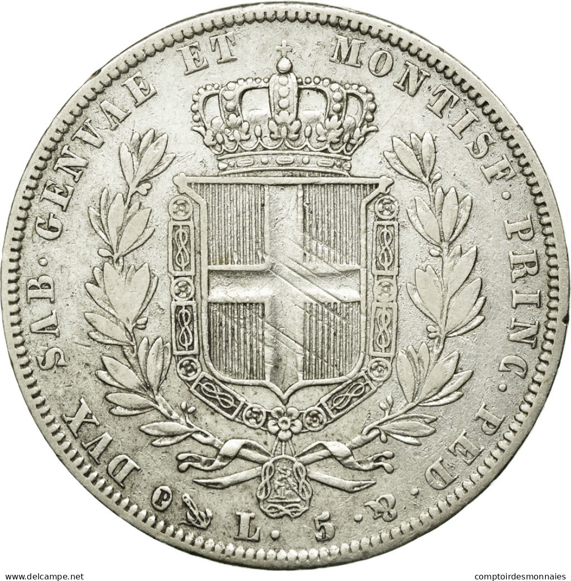 Monnaie, États Italiens, SARDINIA, Carlo Alberto, 5 Lire, 1837, Genoa, TB+ - Piémont-Sardaigne-Savoie Italienne