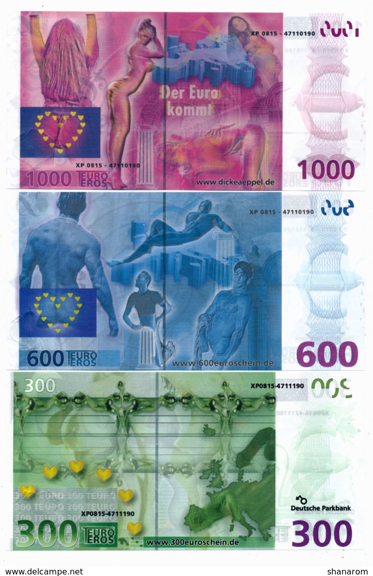 DEUTSCHE PARKBANK SPECIMEN // 300 / 600 / 1000 Euros - [17] Fictifs & Specimens