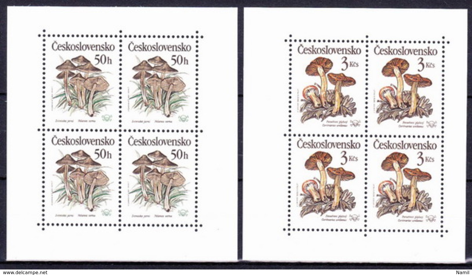 ** Tchécoslovaquie 1989 Mi 3017+3020 (Yv 2818+2821), (MNH) - Errors, Freaks & Oddities (EFO)