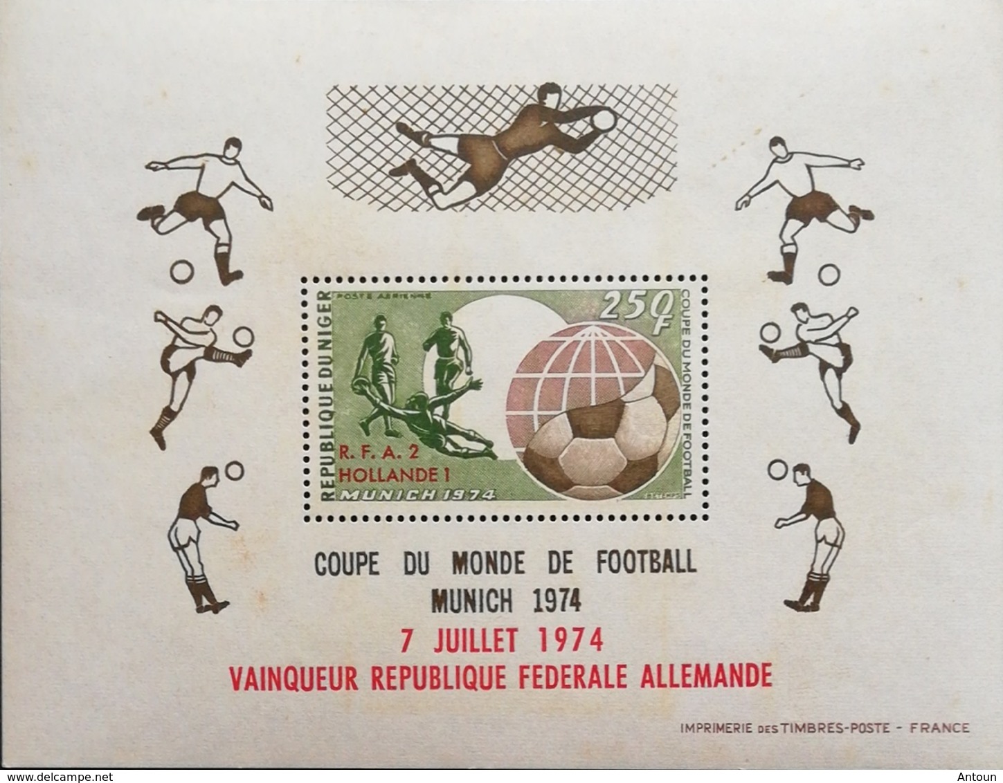 Niger 1974 World Cup Soccer Championship,Victory Of German Federal Republic S/S - Niger (1960-...)