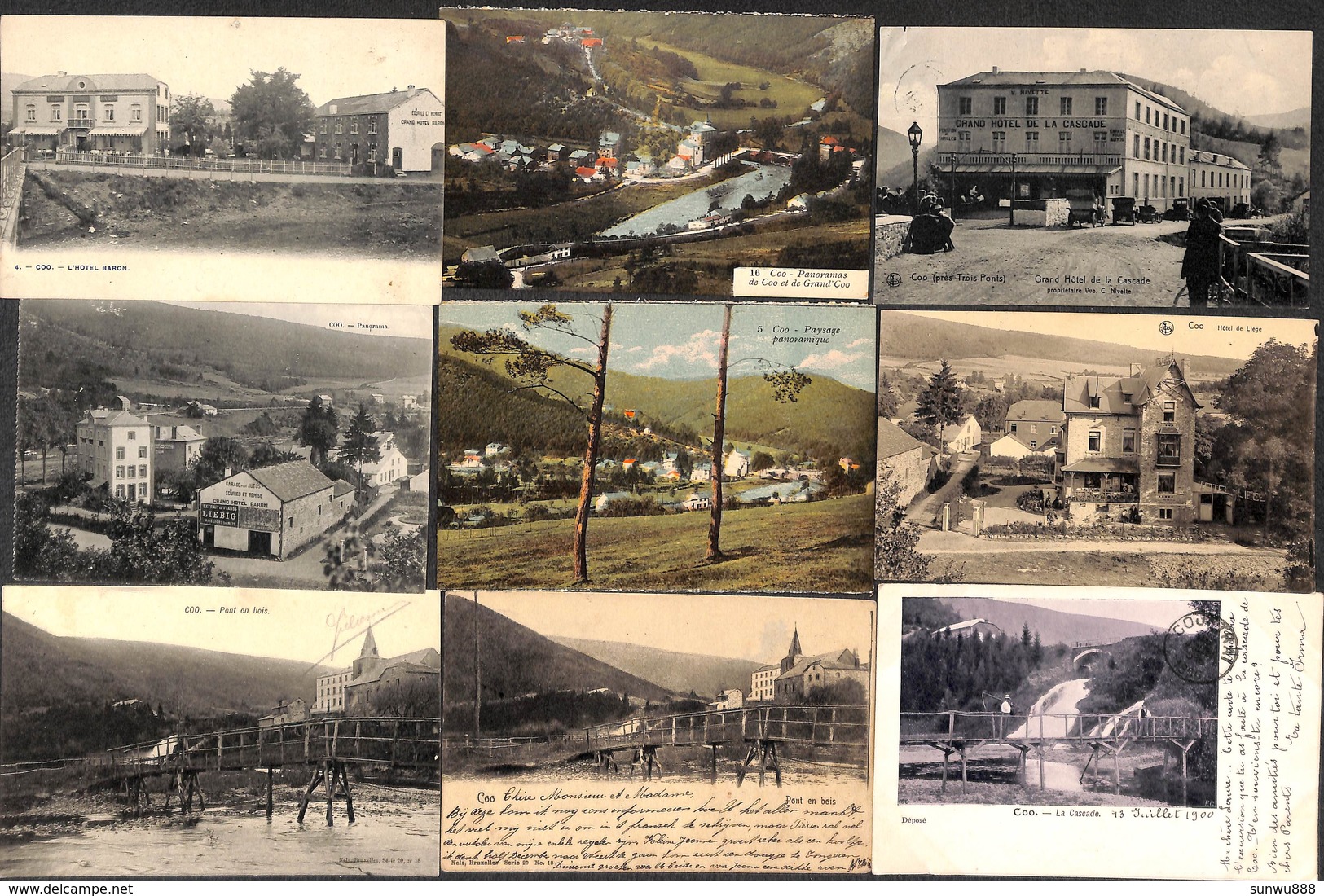 Coo - Agréable Sélection De 16 Cartes (animée, Précurseur, Pont De Bois, Hôtel,....) - Stavelot