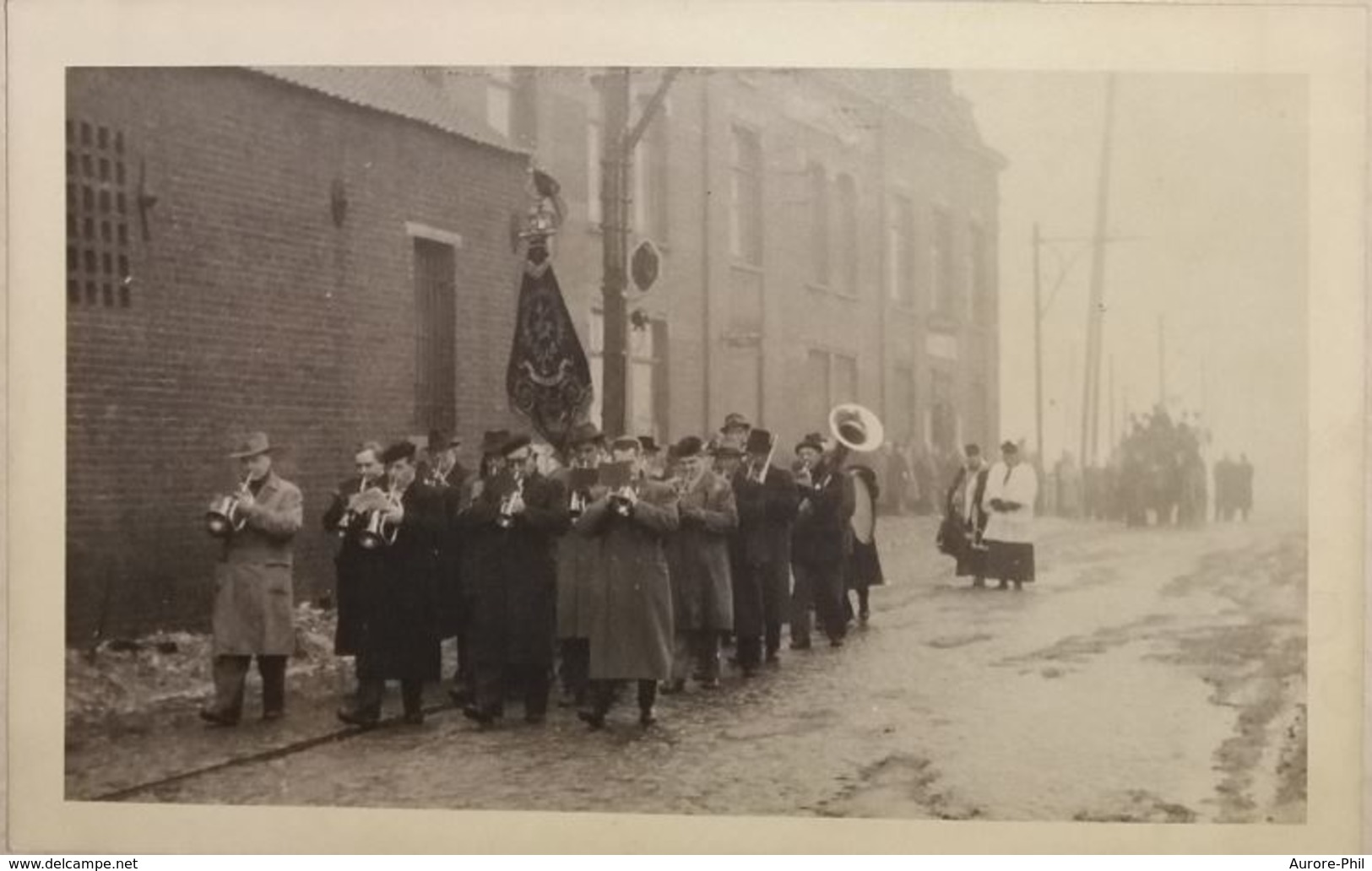 Tertre Rue Dufuisseaux (Gare) Obsèque Fernand Moulin 1954 Union Fanfare De Tertre - Saint-Ghislain