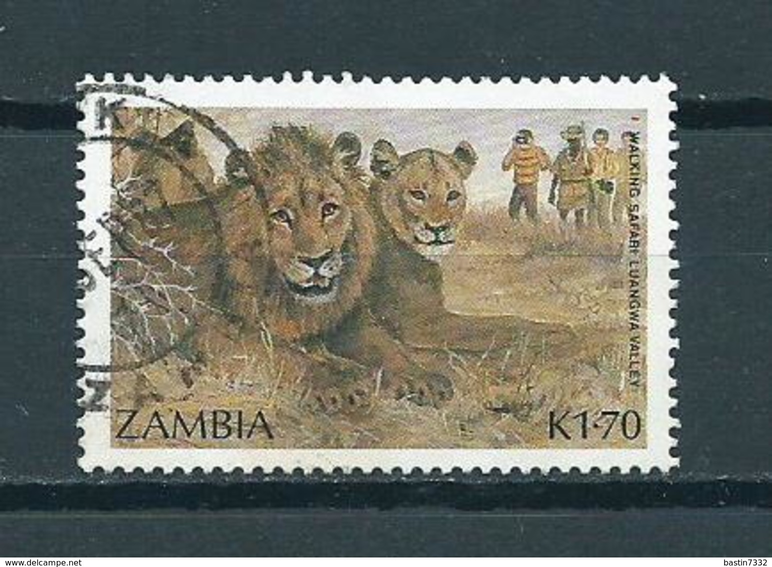 1987 Zambia Lion,leeuw,animals Used/gebruikt/oblitere - Zambia (1965-...)