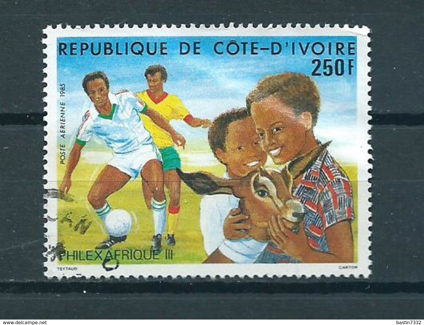 1985 Ivoorkust Philexfrance,football,soccer Used/gebruikt/oblitere - Ivoorkust (1960-...)