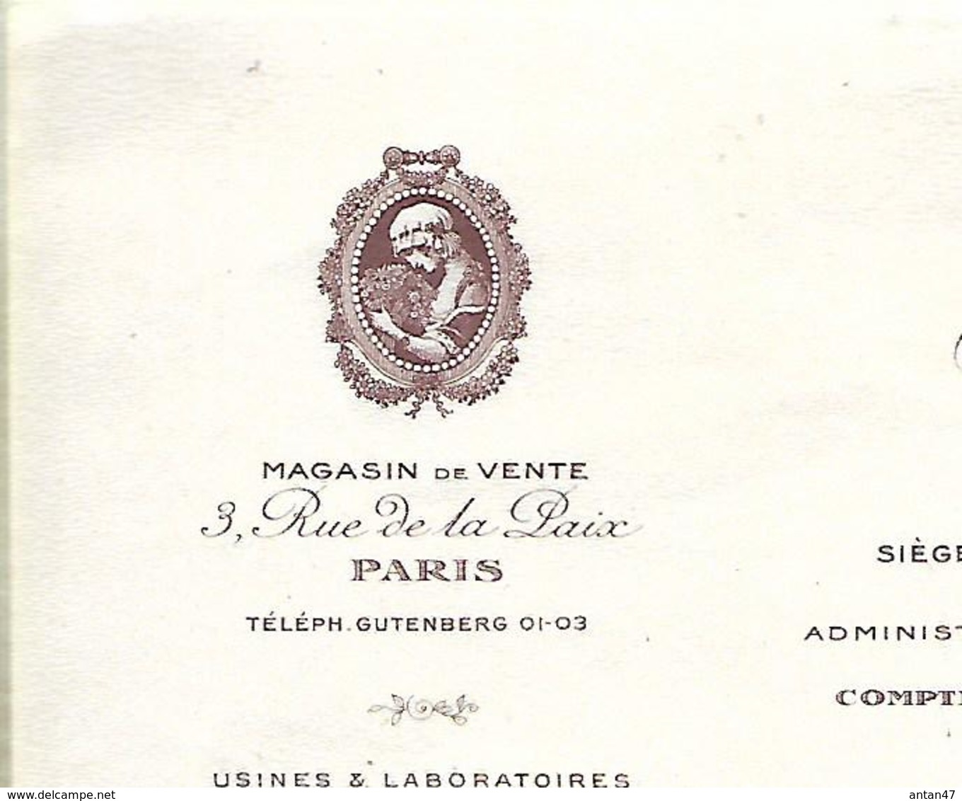 Facture 1921 / 75001 PARIS Rue De La Paix / COURBEVOIE / BEZONS / ARYS / Parfums De Luxe - 1900 – 1949