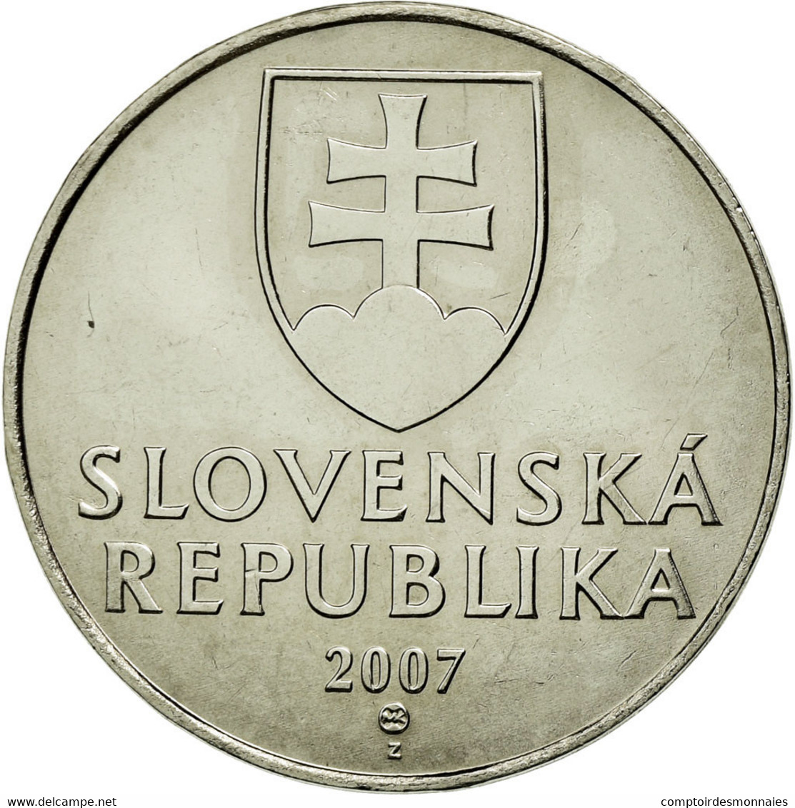 Monnaie, Slovaquie, 2 Koruna, 2007, SUP, Nickel Plated Steel, KM:13 - Eslovaquia