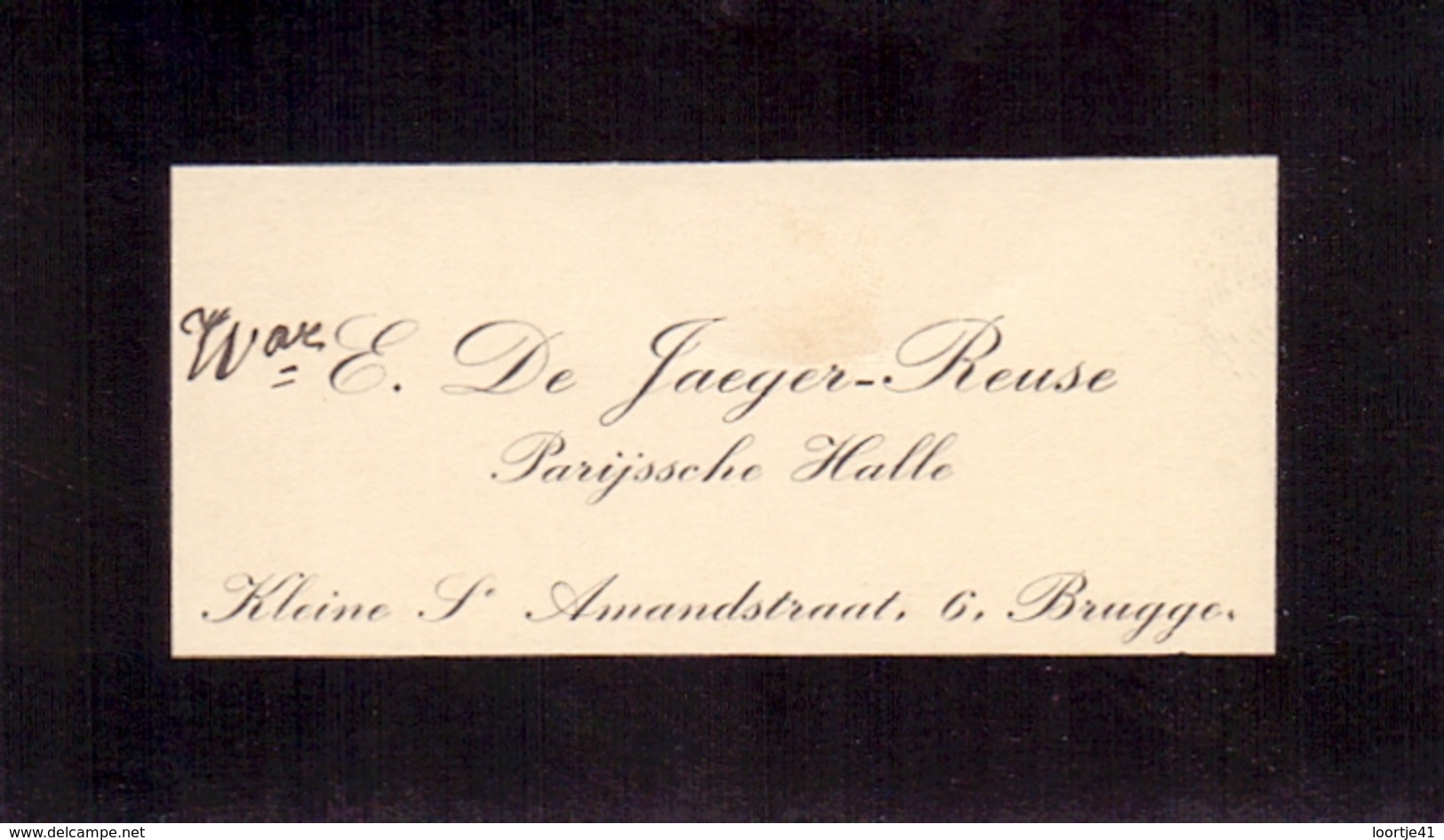 Visitekaartje - Carte Visite - E. De Jaeger - Reuse - Bruges Brugge - Visiting Cards