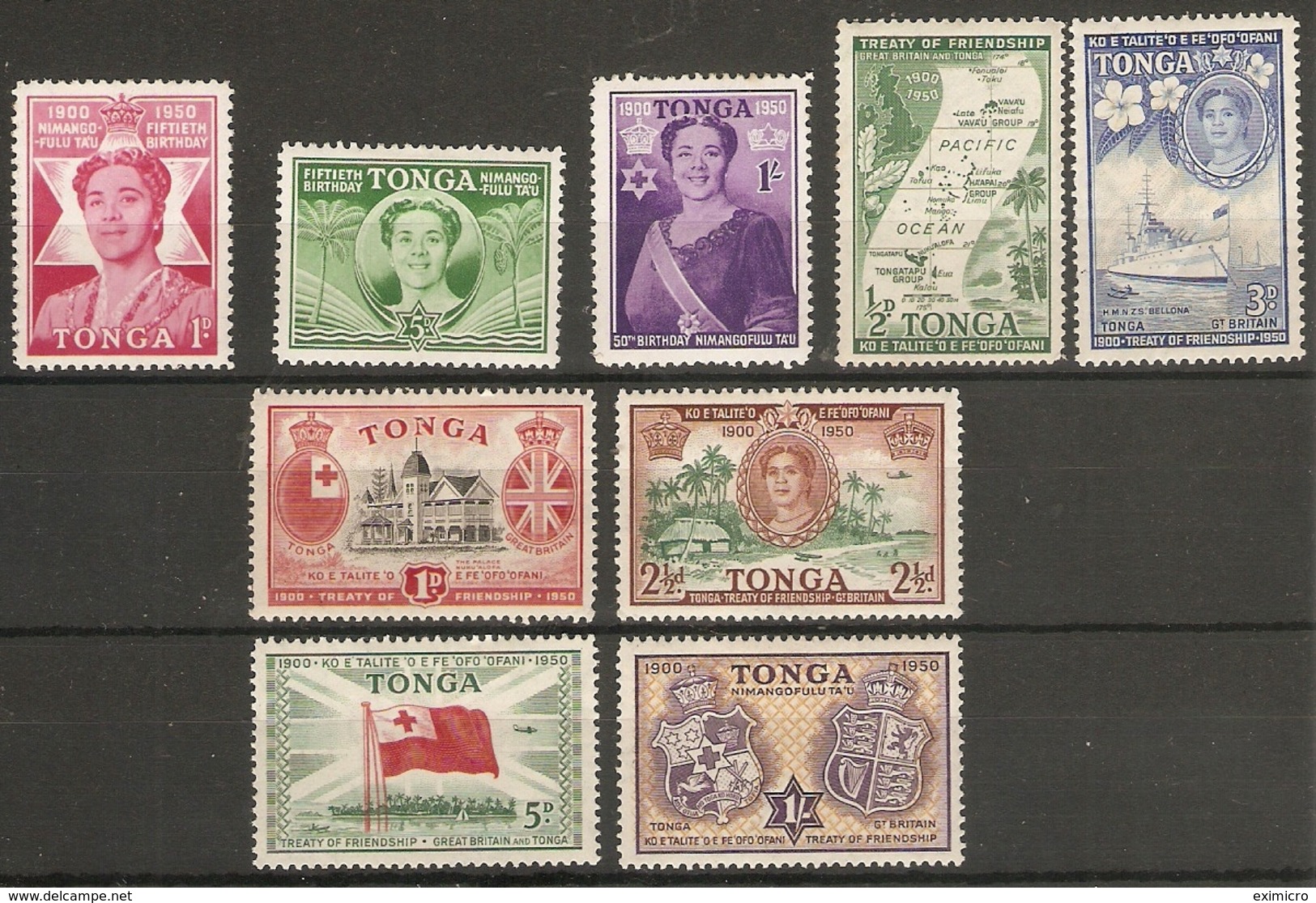 TONGA 1938 - 1951 SETS MOUNTED MINT Cat £50+ - Tonga (...-1970)