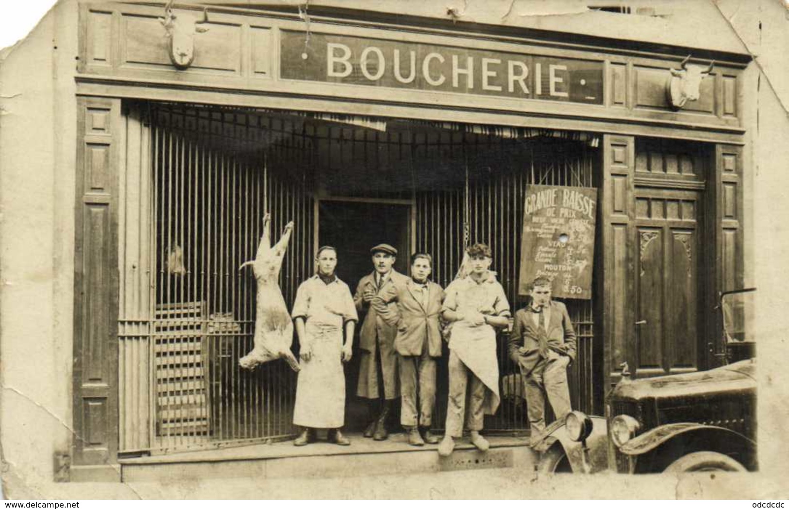 CARTE PHOTO BOUCHERIE  Grande Baisse De Prix  Voiture  RV - Magasins