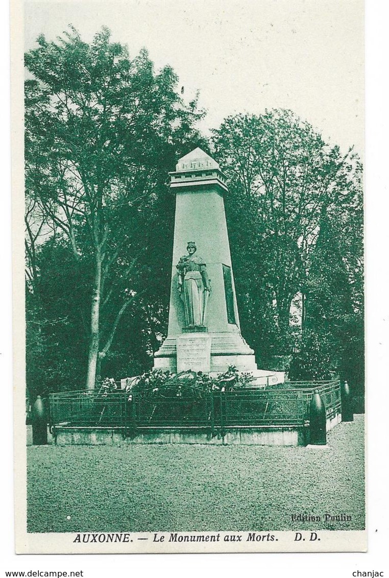Cpa: 21 AUXONNE (ar. Dijon) Monument Aux Morts  - Ed. Poulin - Auxonne