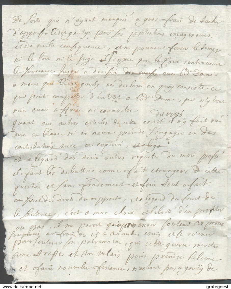 LAC De BERG Le 5 Septembre 1720 Avec Griffe En Creux LVXEMB. (RRR, Repris Chez Goebel Mais Pas Chez Herlant) Vers Mr. De - ...-1852 Préphilatélie