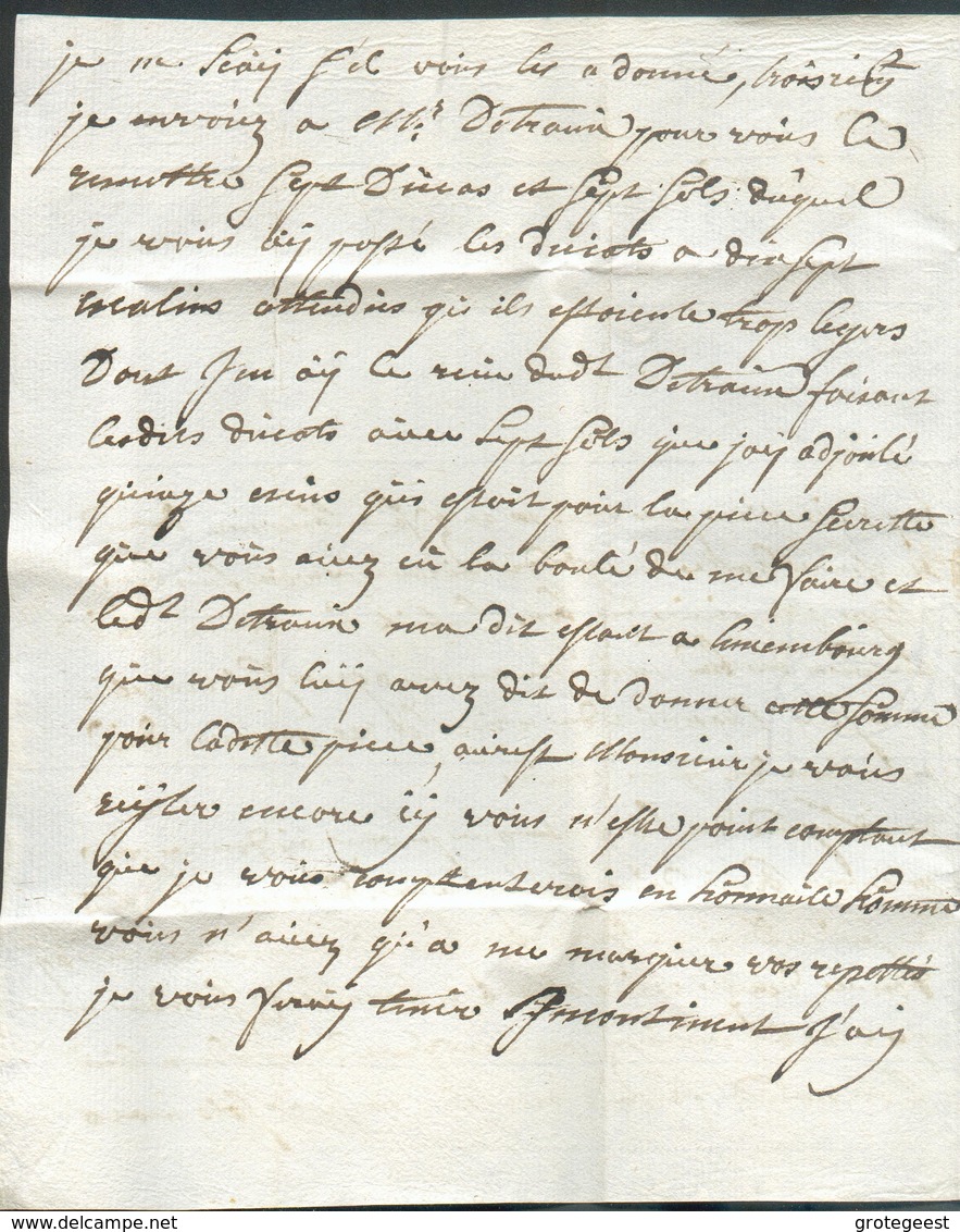 LAC De FLORENVILLE (Belgique) Acheminé Le 18 Décembre 1750 Par LUXEMBOURG ( Griffe Brune LVXEMB. (RR, H.8 Cote 30 Herlan - ...-1852 Vorphilatelie