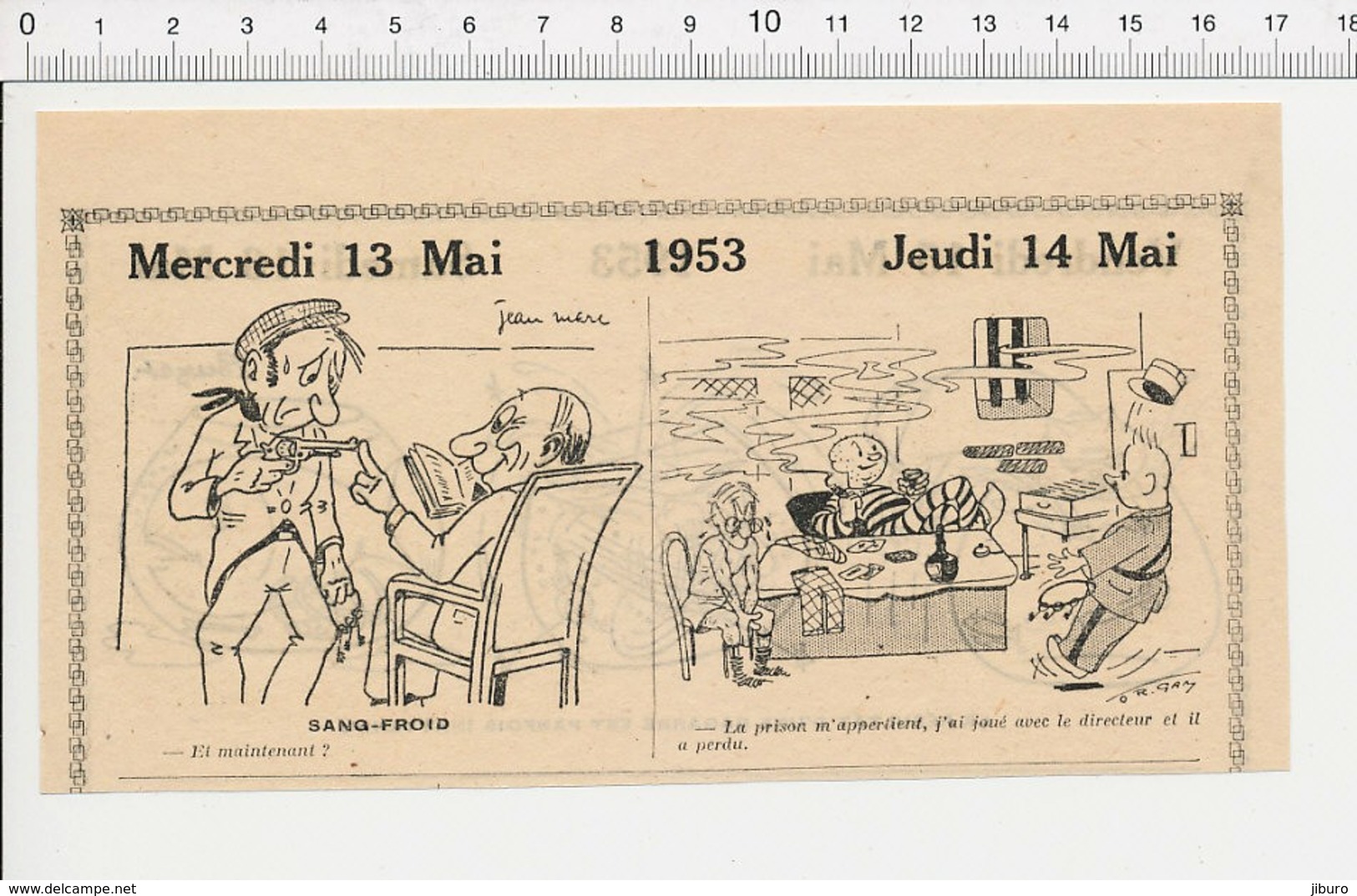 2 Scans 1953 Humour Jeu De Cartes Ancien Strip-poker Prison / Bocal Poisson Et Chat Nourriture 223XN - Non Classés