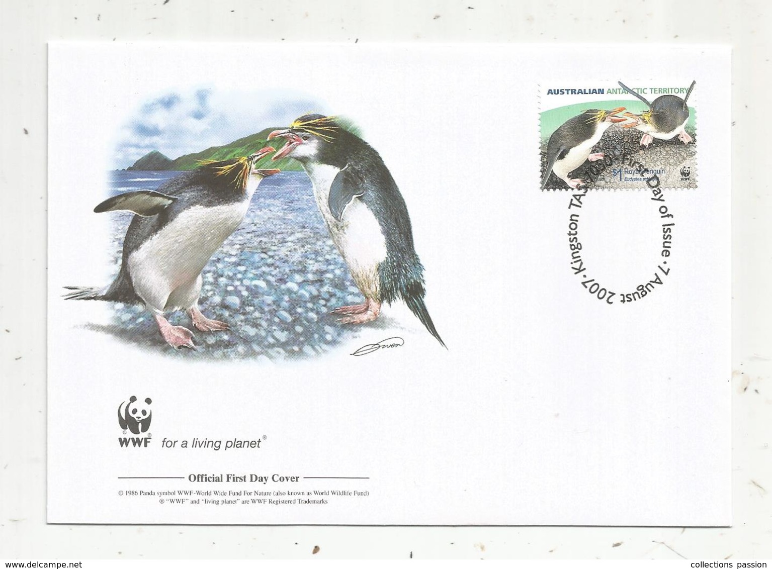 Premier Jour D'émission ,FDC , AUSTRALIAN ANTARTIC TERRITORY, Kingston TAS 7050 ,2007, Royal Penguin - FDC