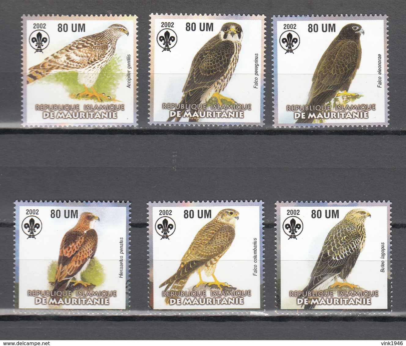 Mauritania 2002,6V In Set,birds Of Prey,roofvogels,birds,vogels,vögel,oiseaux,pajaros,uccelli,aves,MNH/Postfris(A3647) - Eagles & Birds Of Prey