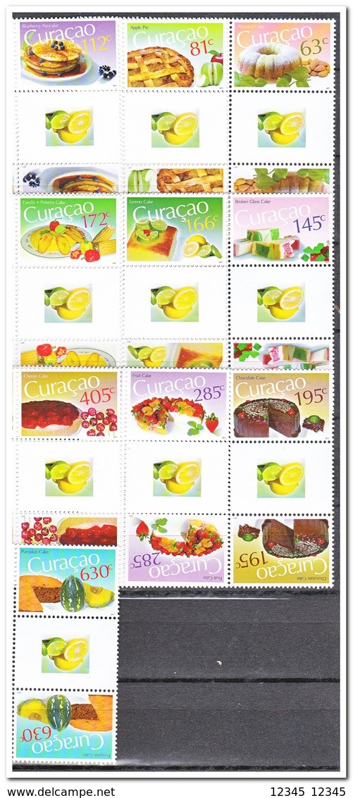 Curacao 2011, Postfris MNH, Fruit, Cakes, Gutterpair - Curaçao, Nederlandse Antillen, Aruba