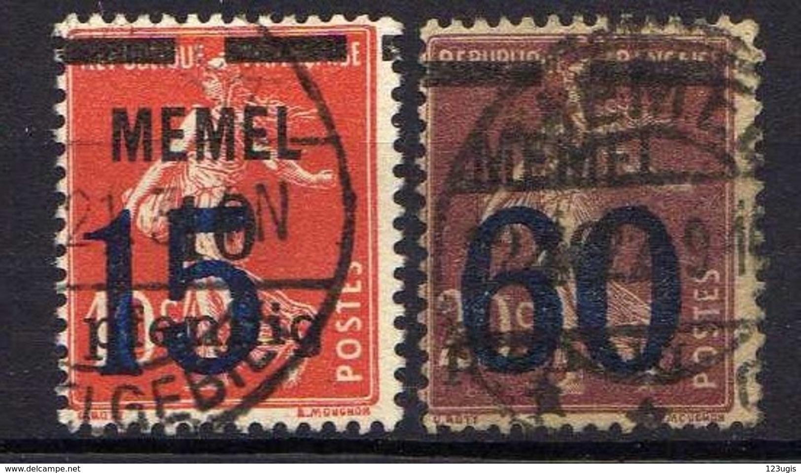 Memel 1921 Mi 34-35, Gestempelt [120119XXII] - Memelgebiet 1923