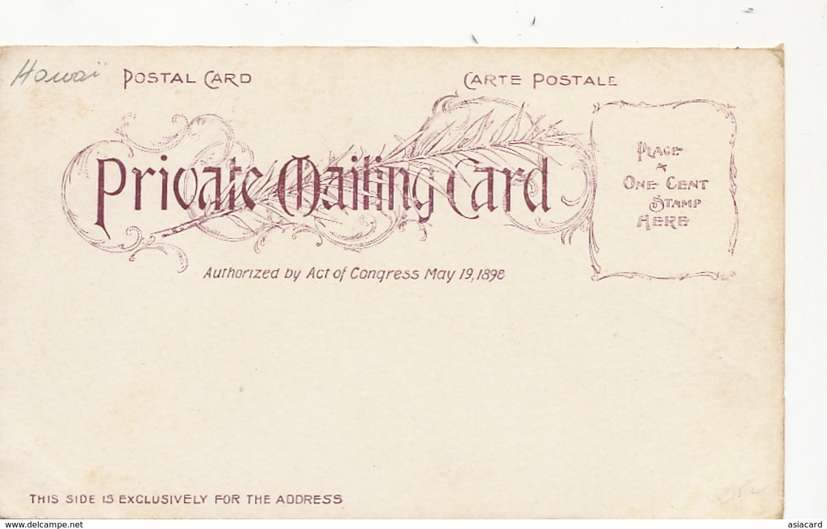 Pioneer Private Mailing Card Honolulu Harbor - Honolulu