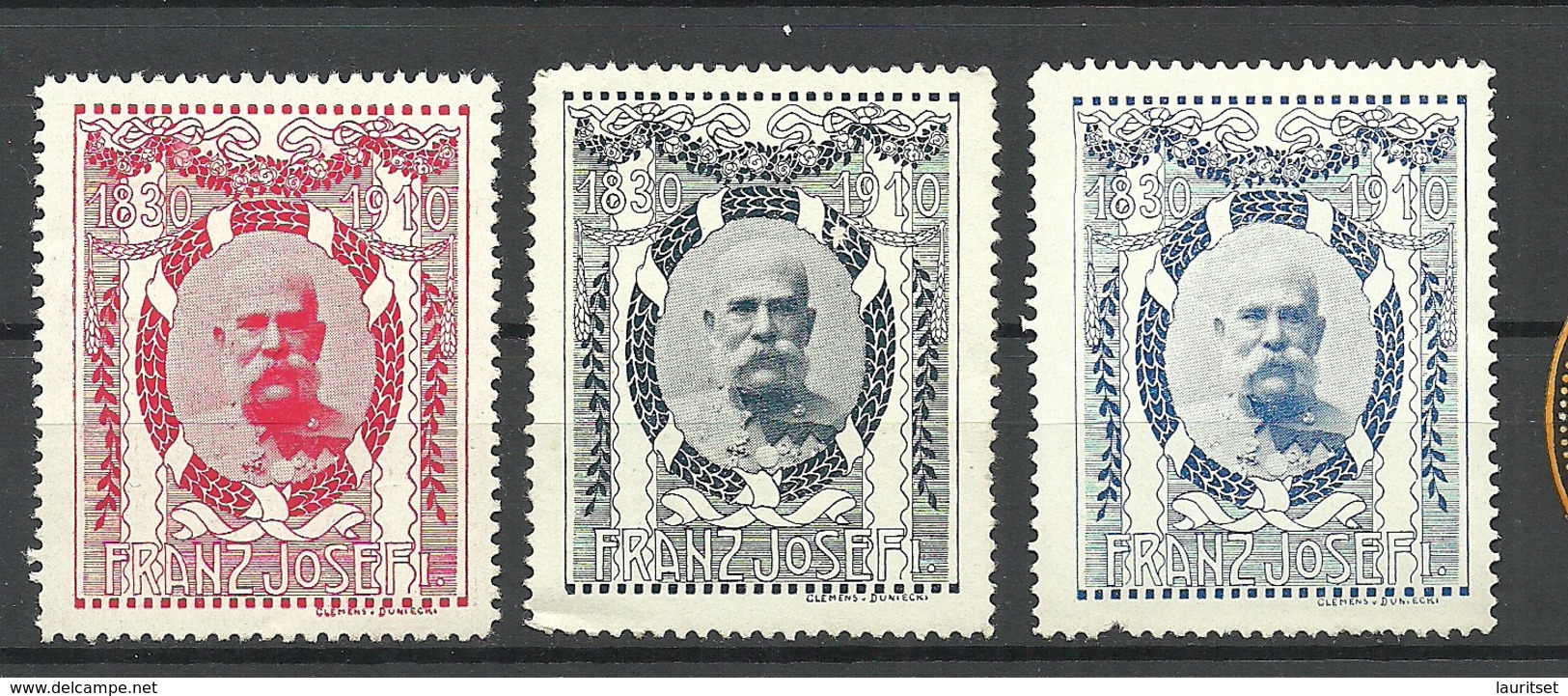 AUSTRIA Österreich 1910 Franz Joseph Vignettes Poster Stamps * - Cinderellas