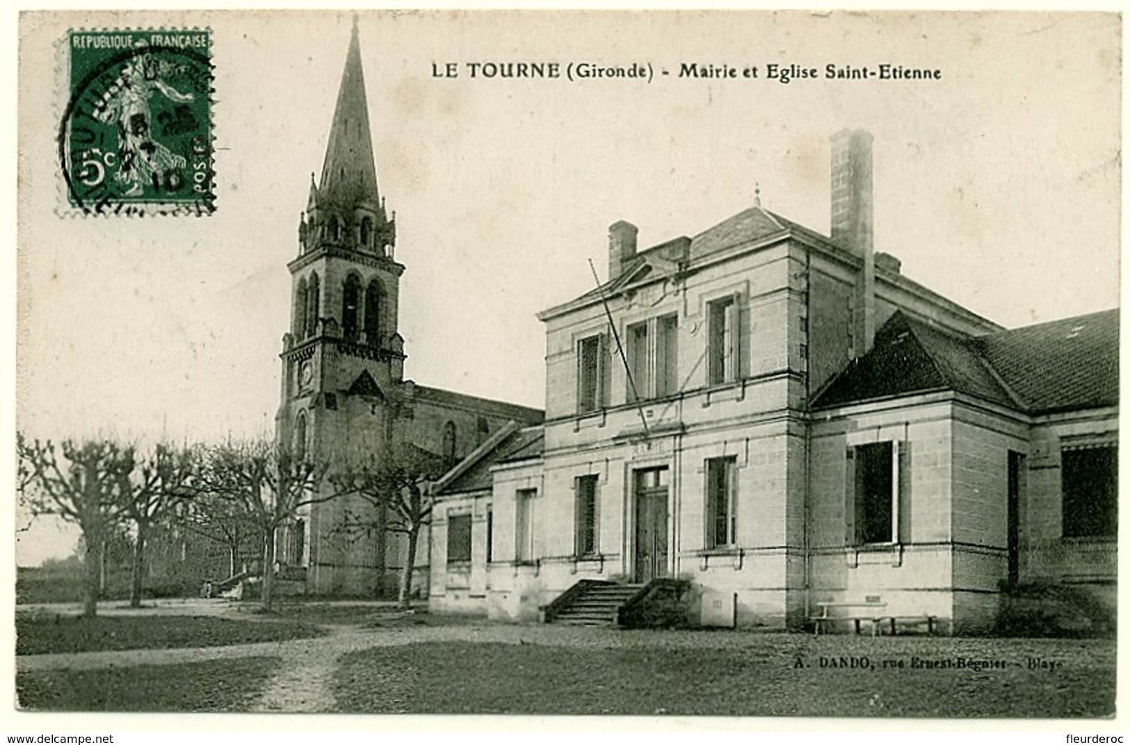 33 - CB52728CPA - Le Tourne - Langoiran - Mairie Et Eglise Saint Etienne - Très Bon état - GIRONDE - Altri & Non Classificati