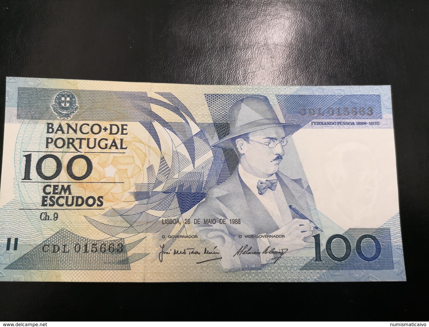 Portugal PAPEL NOTA 100$00 CH 9 FERNANDO PESSOA 26/MAIO/1988 - Portugal