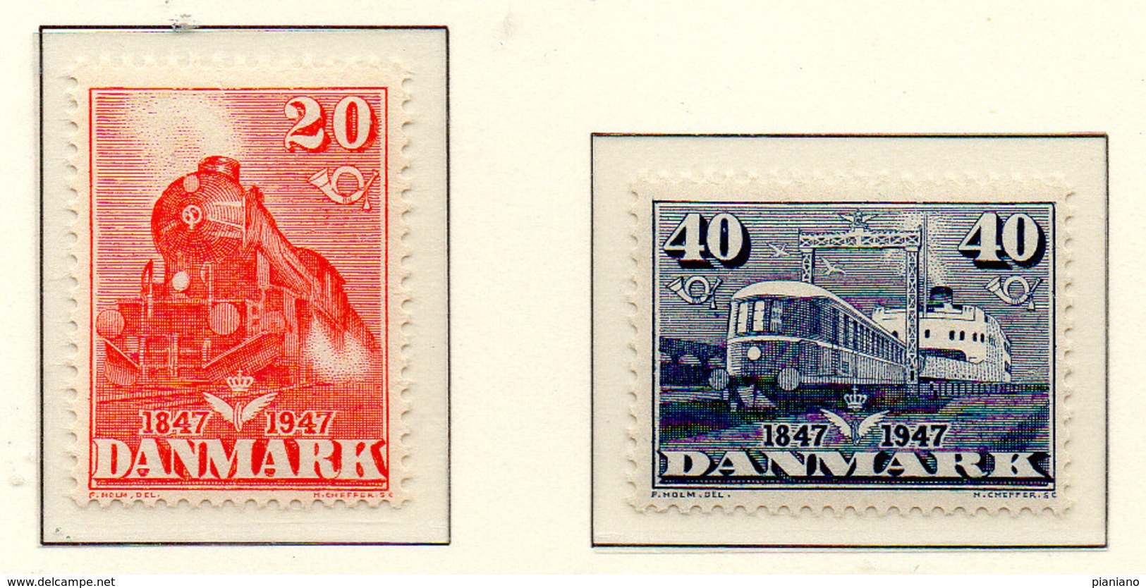 PIA - DANIMARCA -1947 : Centenario Delle Ferrovie  - (Yv 311-13) - Trains