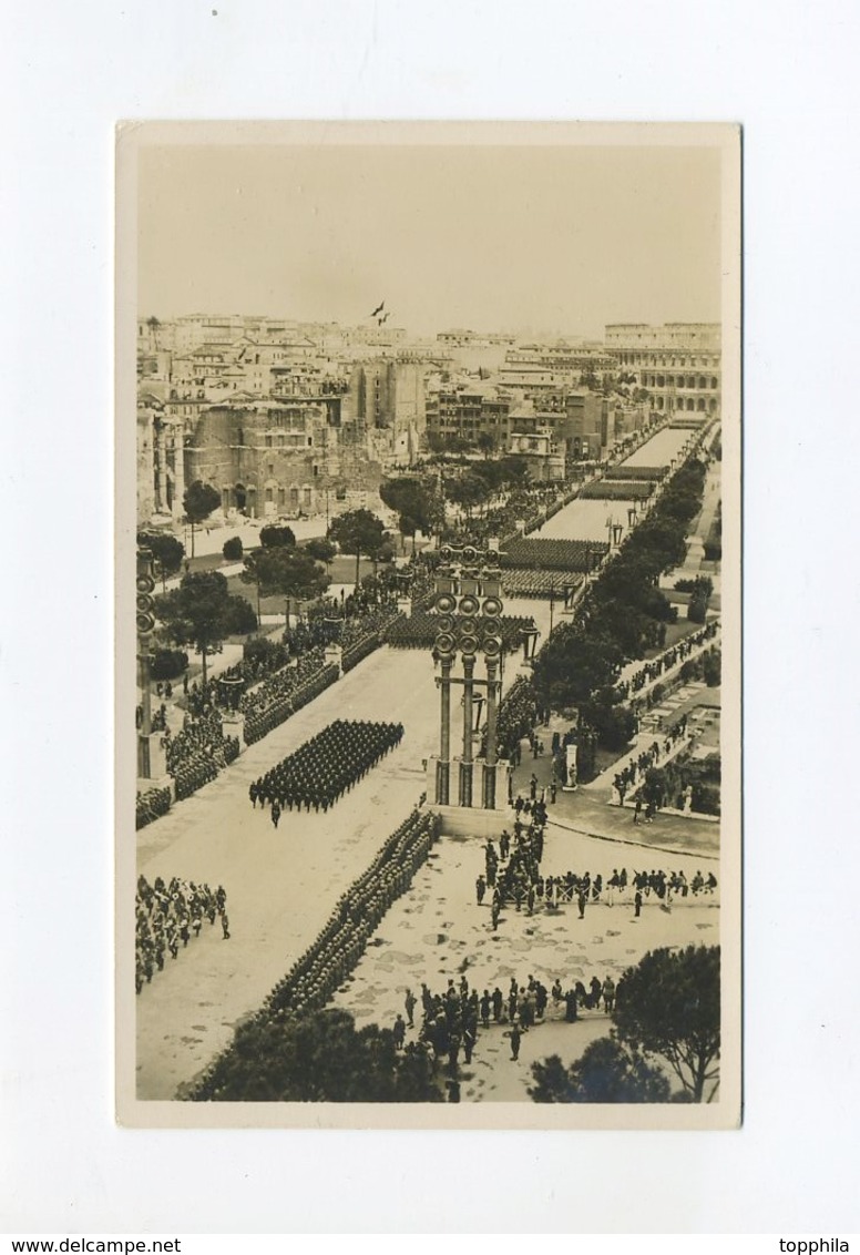 1938  San Marino / 3. Reich Photo Hoffmann Photokarte Führerbesuch In Italien Grosse Truppenparade In Rom - Briefe U. Dokumente