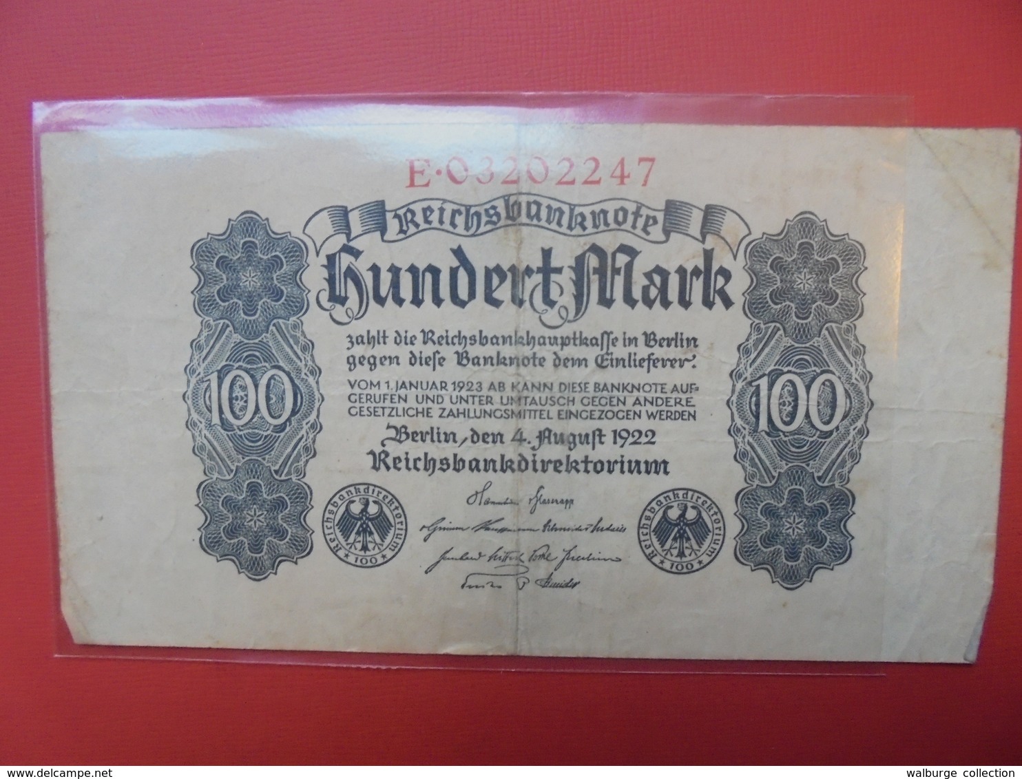 Reichsbanknote 100 MARK 1922 - 100 Mark