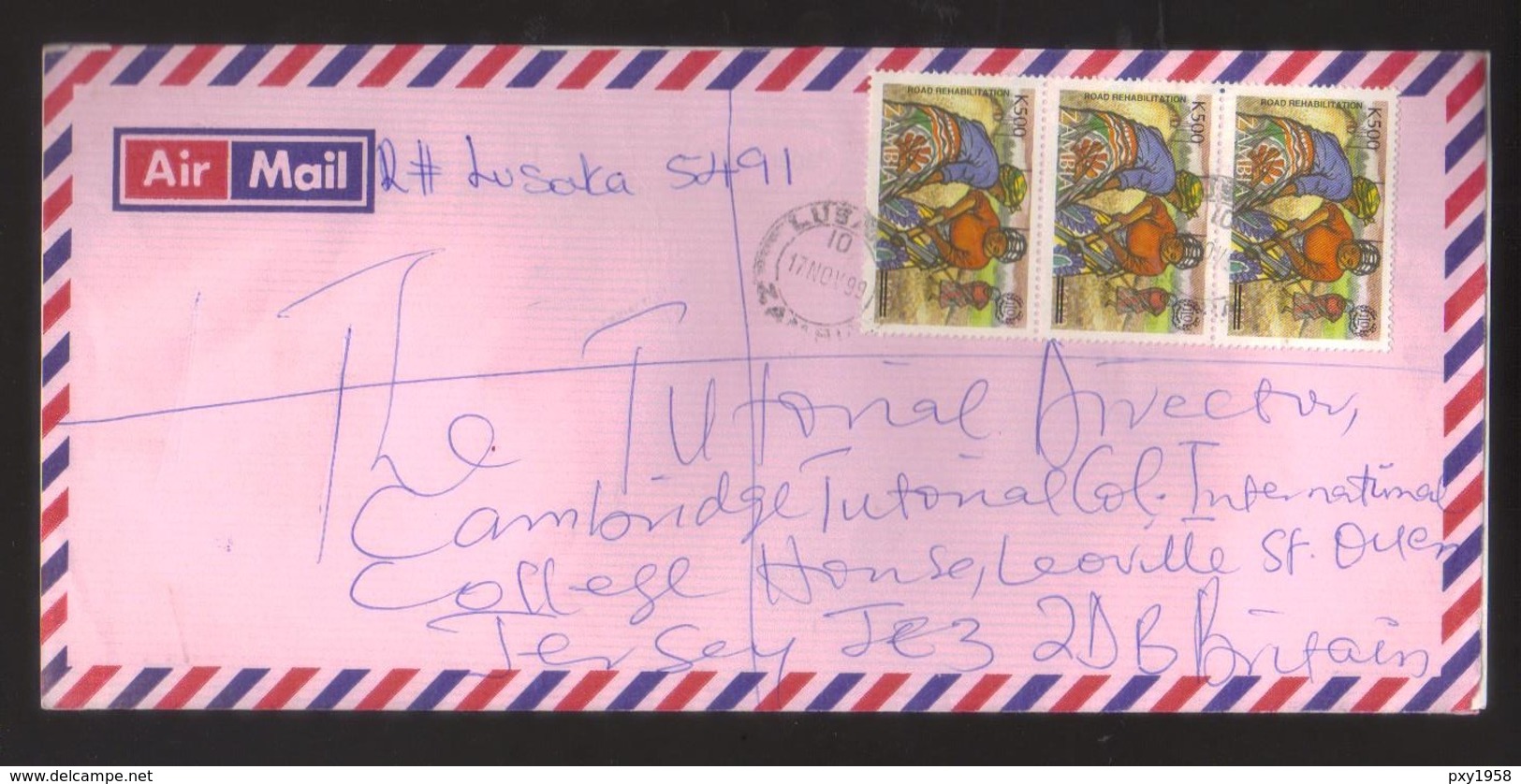 8931-Zambia – Cover To England  -Scott 781A - Zambia (1965-...)