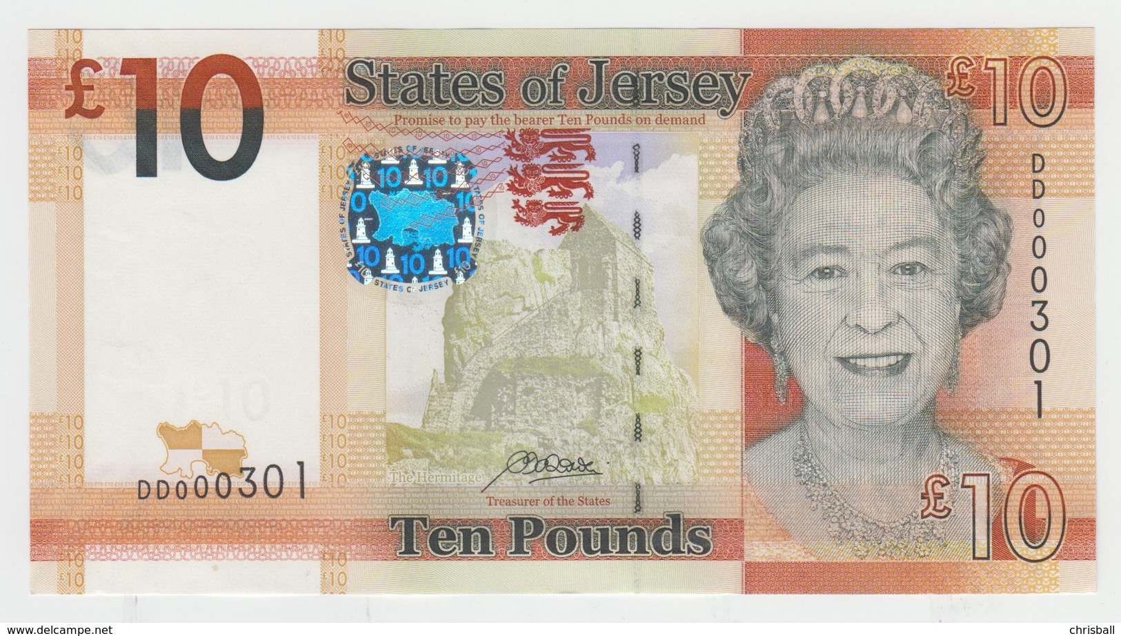 Jersey Banknote L Rowley (Signed) Ten Pound D Series,  Superb UNC Condition - Jersey