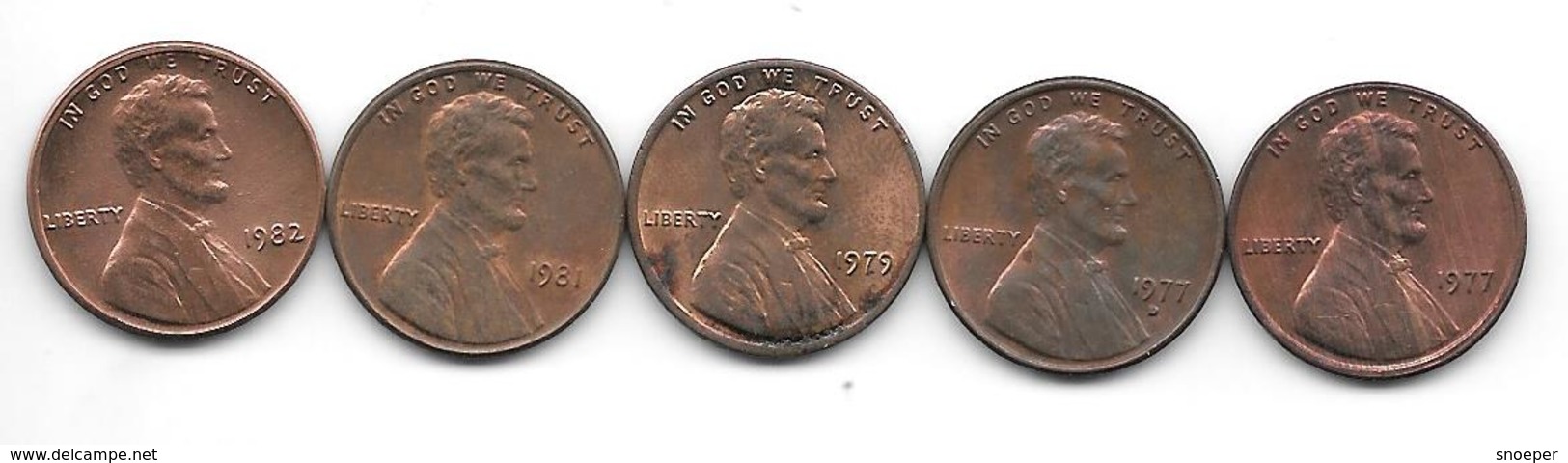 Usa 1 Cent 1977-d-79-81-82    Km 201  COINS AR XF OR XF+!!!!!!!! - 1959-…: Lincoln, Memorial Reverse