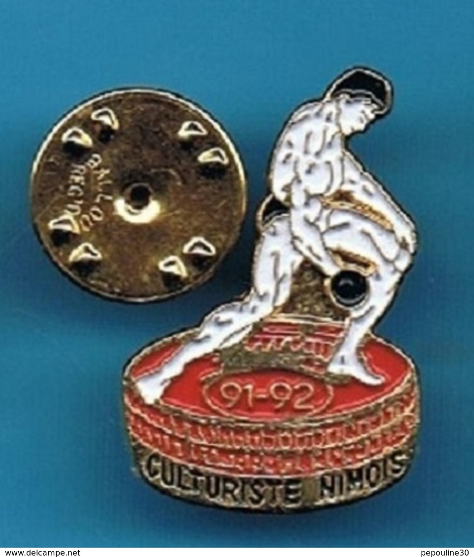 1 PIN'S //   ** CULTURISME NIMOIS // 91 / 92 // OCCITANIE ** . (C.L.) - Haltérophilie