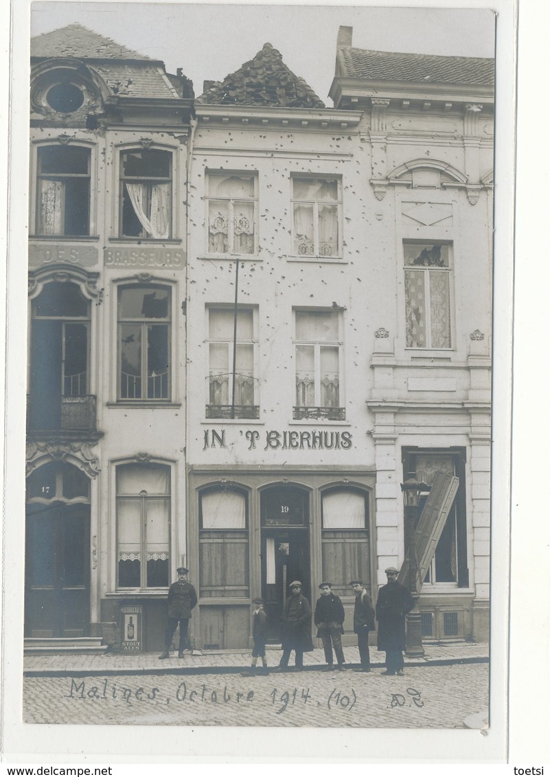 MECHELEN   MALINES  IN  BIERHUIS    1914 Oorlog Guerre  CAFE  BAR  Foto Photo - Mechelen