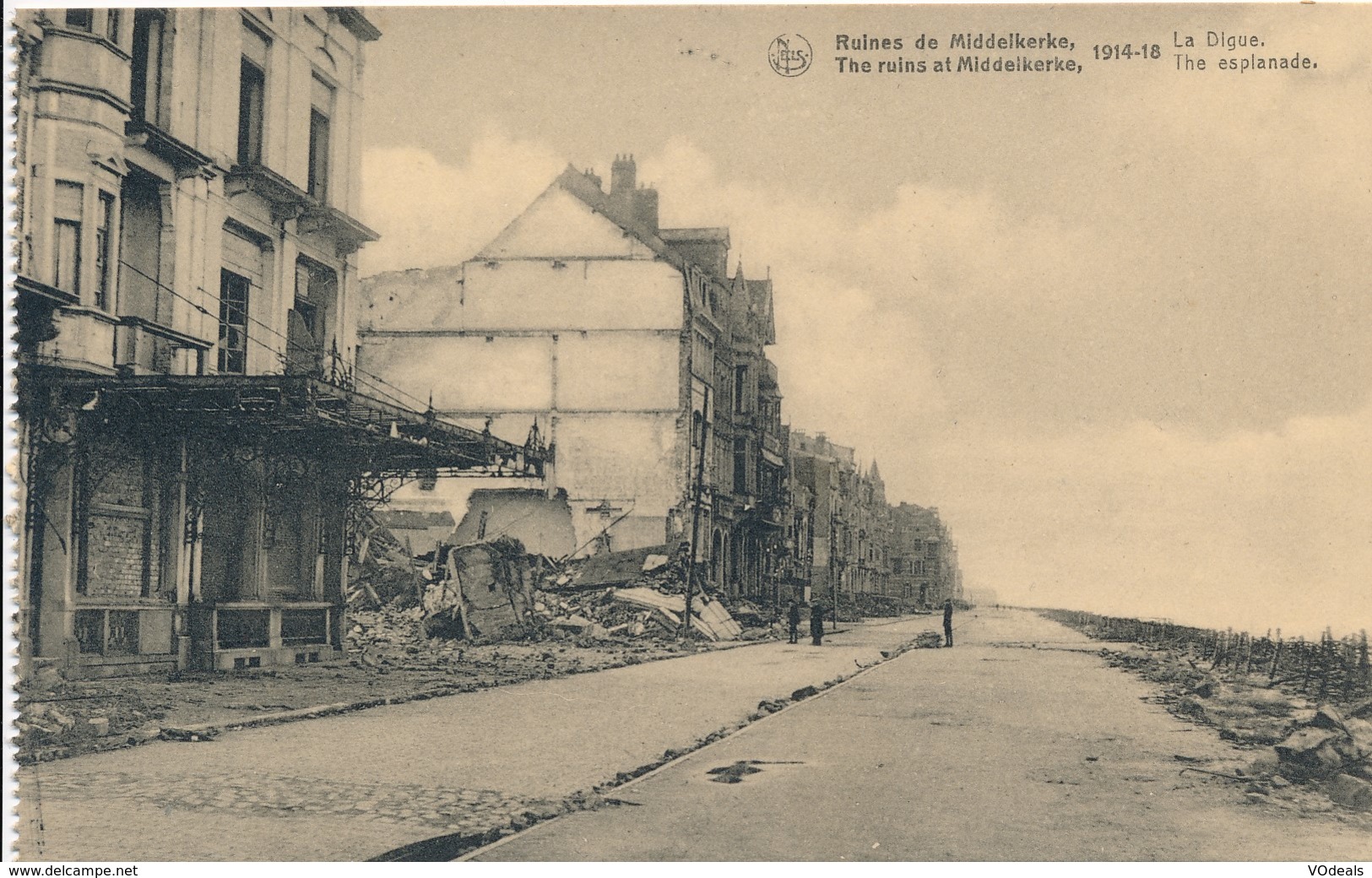 CPA - Belgique - Flandre Occidentale - Ruines De Middelkerke 1914-18 - La Digue - Middelkerke