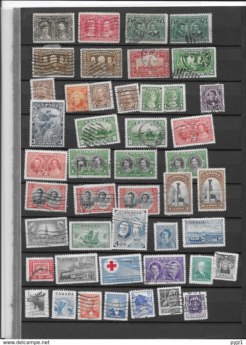 Canada And New Foundland, Mostly USED  (5 Scans) - Collections (without Album)