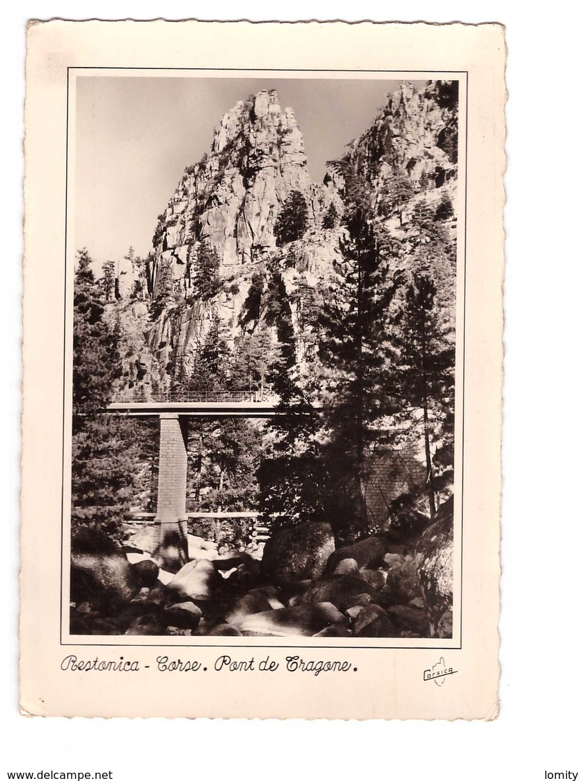 Sagone Cachet Hexagonal Perlé Recette Auxiliaire 1958 20 Corse Gorges De Restonica Pont De Tragone CPSM GF - 1921-1960: Période Moderne