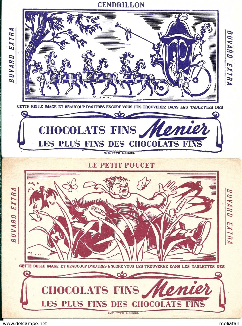 GF1113 - BUVARDS CHOCOLAT MENIER - CENDRILLON - LE PETIT POUCET - LE PETIT CHAPERON ROUGE - Chocolat