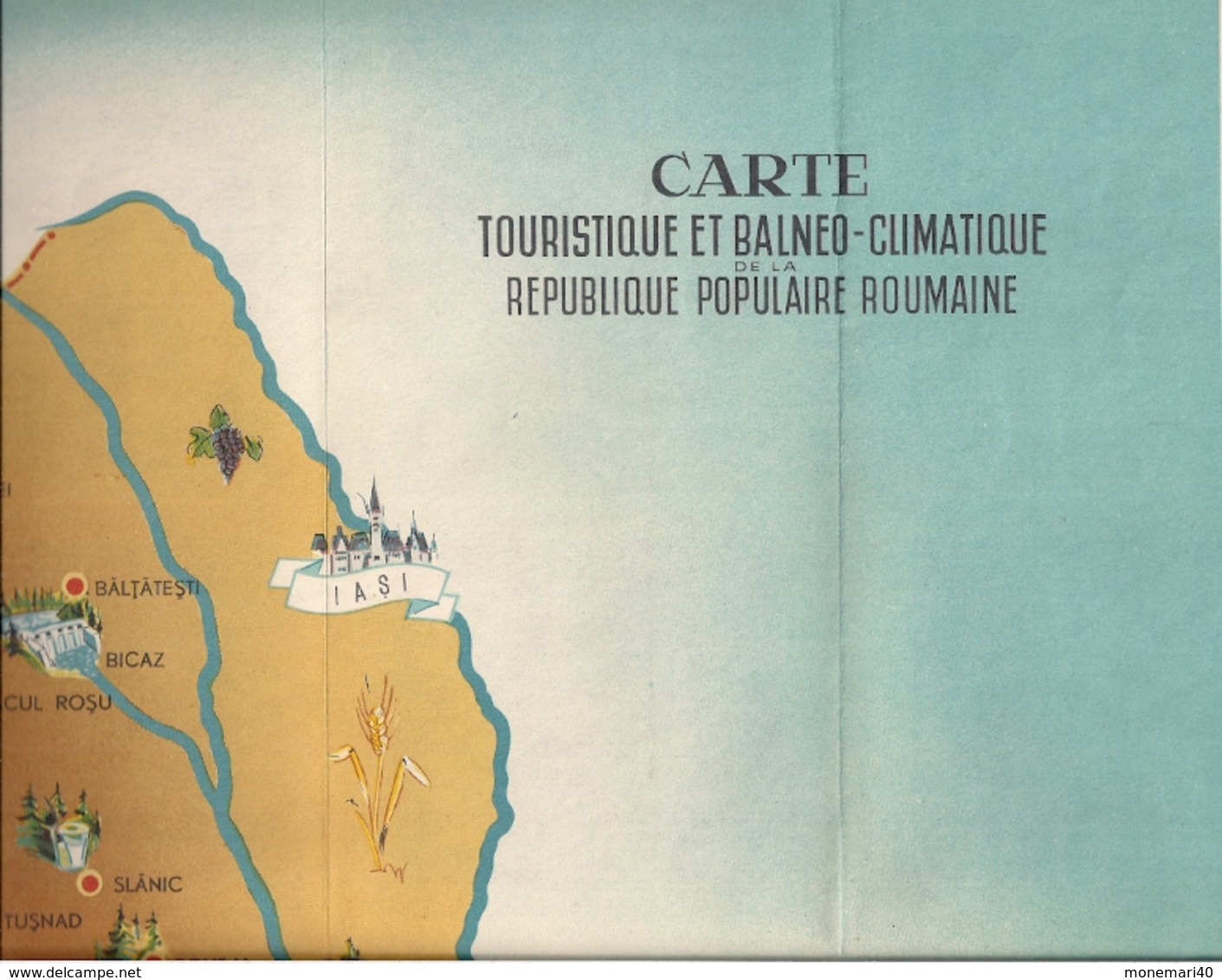 ROUMANIE (RÉPUBLIQUE POPULAIRE) - DÉPLIANT TOURISTIQUE avec CARTE BALNEO-CLIMATIQUE.