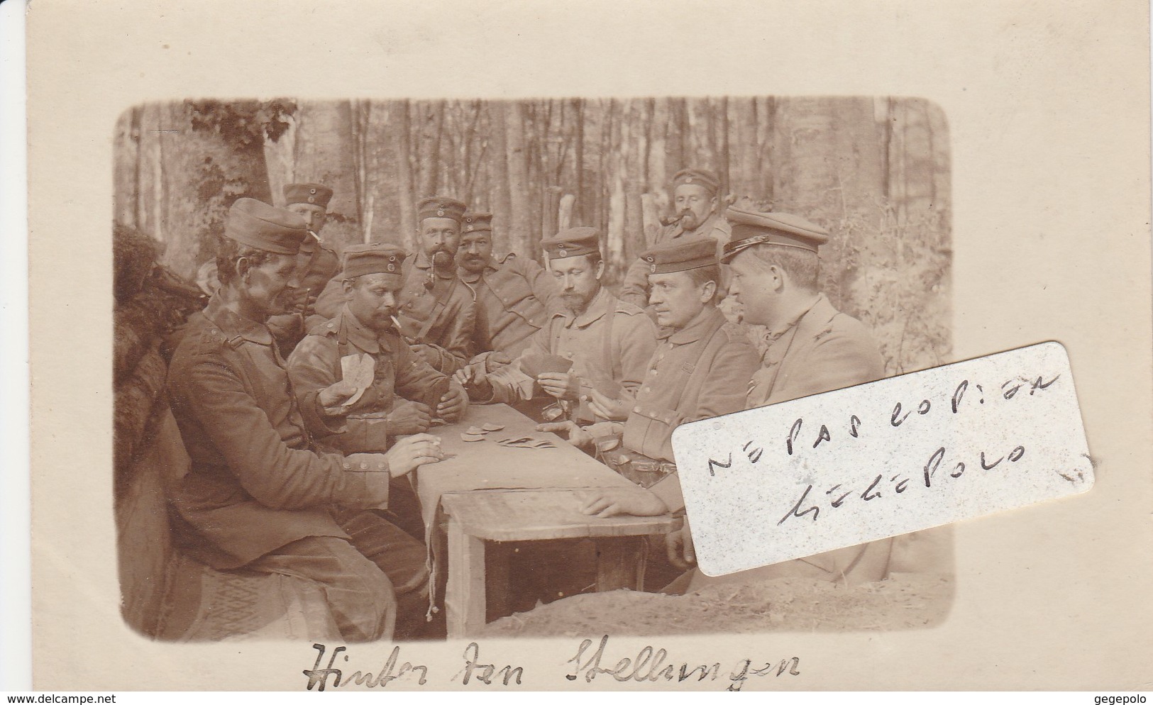 STELLUNGEN - Militaires Jouant Aux Cartes  ( Carte-photo ) - Otras Guerras