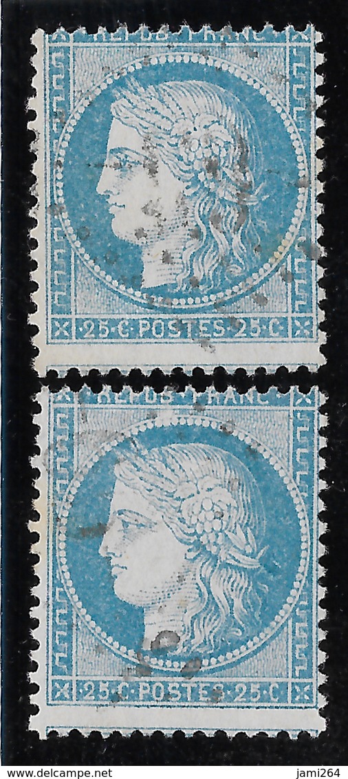 TIMBRE N)  60/1  PAIRE VERTICALE DÉTACHÉE  19/29 G1  ;TTB - 1871-1875 Cérès