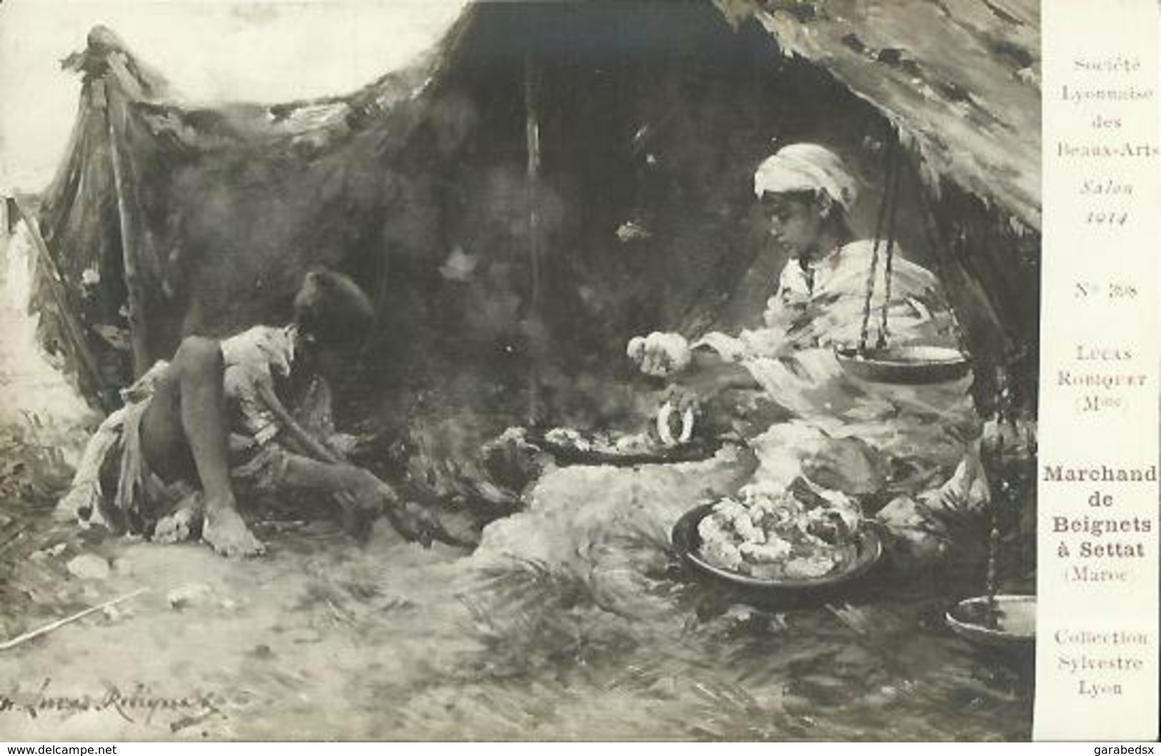 CPA - Sociéte Lyonnaise Des Beaux Arts 1914 - Tableau De Mme LUCAS ROBIQUET - Marchand De Beignets à Settat (Maroc). - Peintures & Tableaux